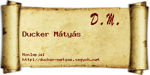 Ducker Mátyás névjegykártya